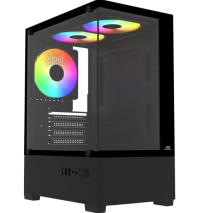 GAMEBOOSTER PB-M5001B 500W 3*12cm Rainbow Fanlı USB 3.0 Sea View M-ATX Gaming Siyah Kasa - 1